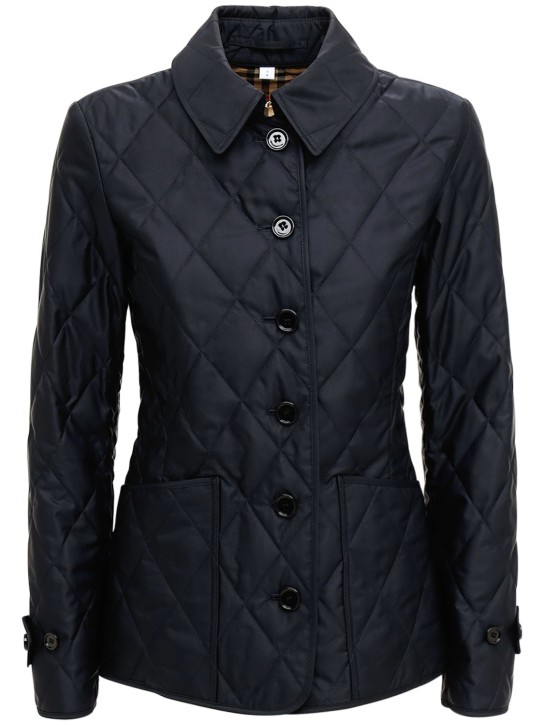 Burberry: Fernleigh nylon buttoned quilted jacket - Midnight - women_0 | Luisa Via Roma