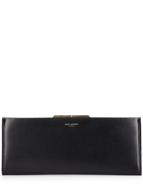 Saint Laurent: Bolsillo de piel - Negro - women_0 | Luisa Via Roma