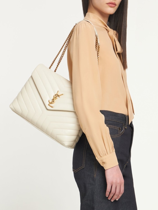 Saint Laurent: Medium Loulou Y-quilted leather bag - women_1 | Luisa Via Roma