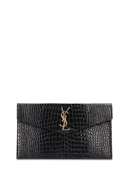 Croc embossed leather pouch - Saint Laurent - Women | Luisaviaroma