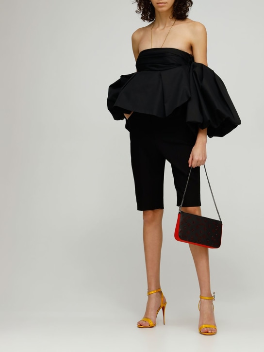 Christian Louboutin: Loubila perforated leather shoulder bag - Black-loubi - women_1 | Luisa Via Roma
