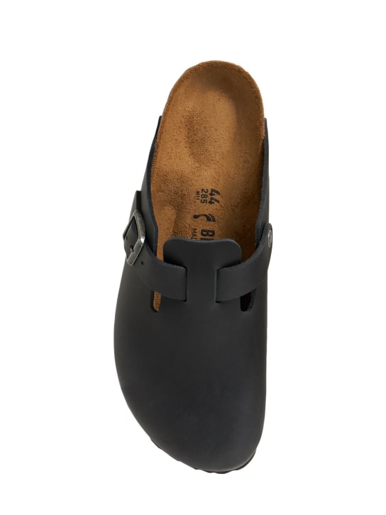 BIRKENSTOCK: Boston SFB leather sandals - Black - men_4 | Luisa Via Roma