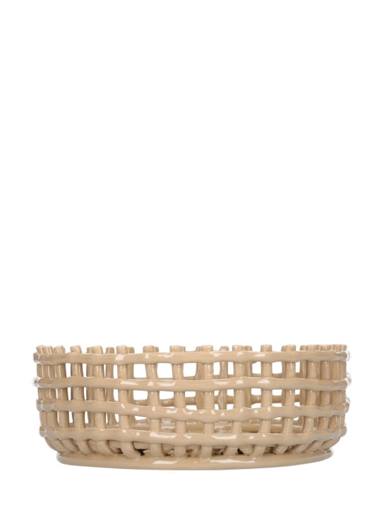 Ferm Living: Glazed ceramic basket centerpiece - Cashmere - ecraft_0 | Luisa Via Roma