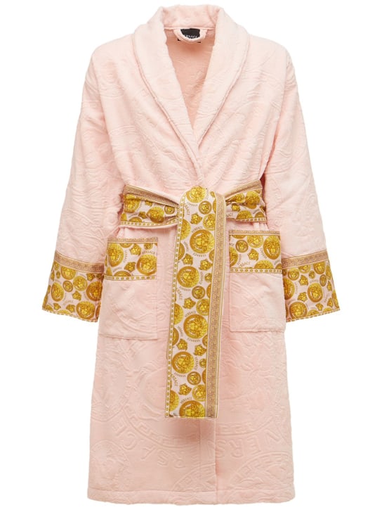 Versace: Medusa cotton bathrobe - Rosa-oro - ecraft_0 | Luisa Via Roma