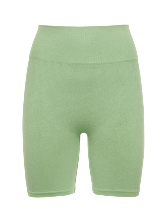Weworewhat: Seamless nylon bike shorts - Green - women_0 | Luisa Via Roma