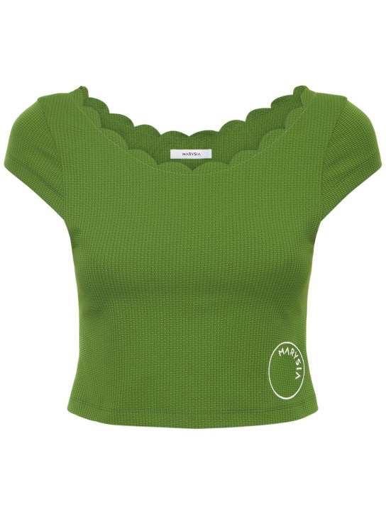 Marysia: Crop top Iga in techno stretch - Garden - women_0 | Luisa Via Roma