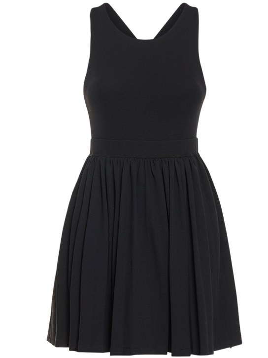 Marysia: Robe en tissu technique stretch plissé Doris - Noir - women_0 | Luisa Via Roma