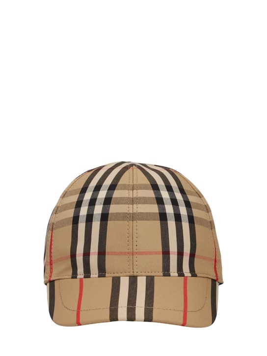 Burberry: Check cotton gabardine baseball hat - Beige - kids-boys_0 | Luisa Via Roma