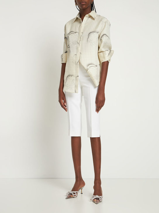 Michael Kors Collection: Hose mit doppeltem Kreppsablé - Weiß - women_1 | Luisa Via Roma