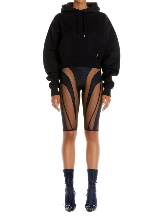 MUGLER: Shorts biker Eco Sport - Nero - women_1 | Luisa Via Roma