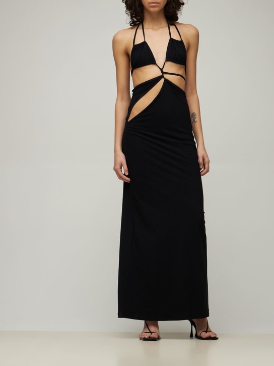 Christopher Esber: Vestito asimmetrico con cutout - Nero - women_1 | Luisa Via Roma