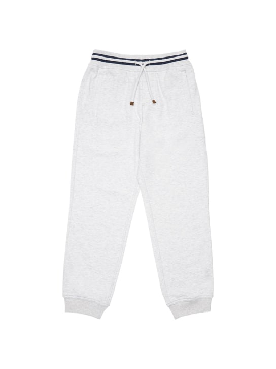 Brunello Cucinelli: Stretch cotton sweatpants - Grey - kids-boys_0 | Luisa Via Roma