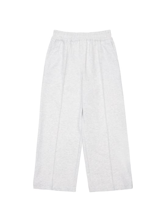 Brunello Cucinelli: Pantalon ample en coton mélangé - Blanc Cassé - kids-girls_0 | Luisa Via Roma