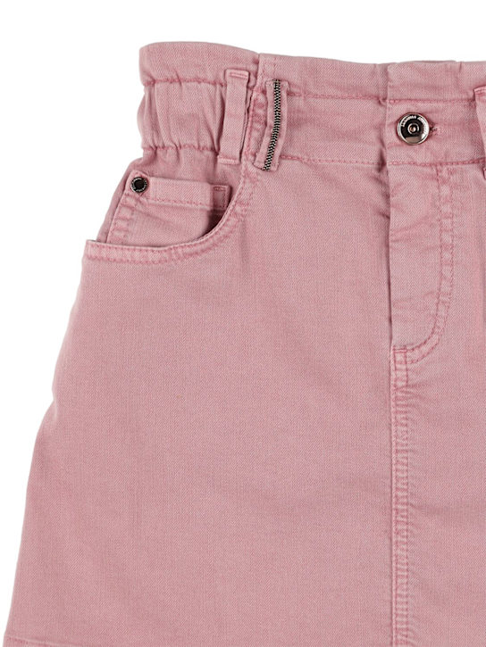 Brunello Cucinelli: Gonna in denim di cotone - Rosa - kids-girls_1 | Luisa Via Roma