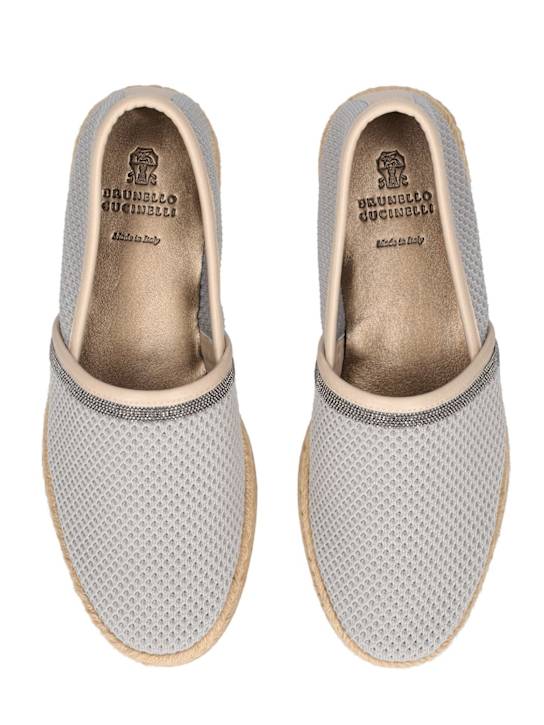 Brunello Cucinelli: Espadrilles con decorazioni - Grigio - kids-girls_1 | Luisa Via Roma