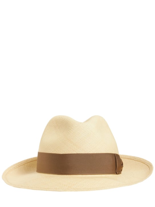 Borsalino: Amedeo 7.5cm brim straw Panama hat - men_0 | Luisa Via Roma