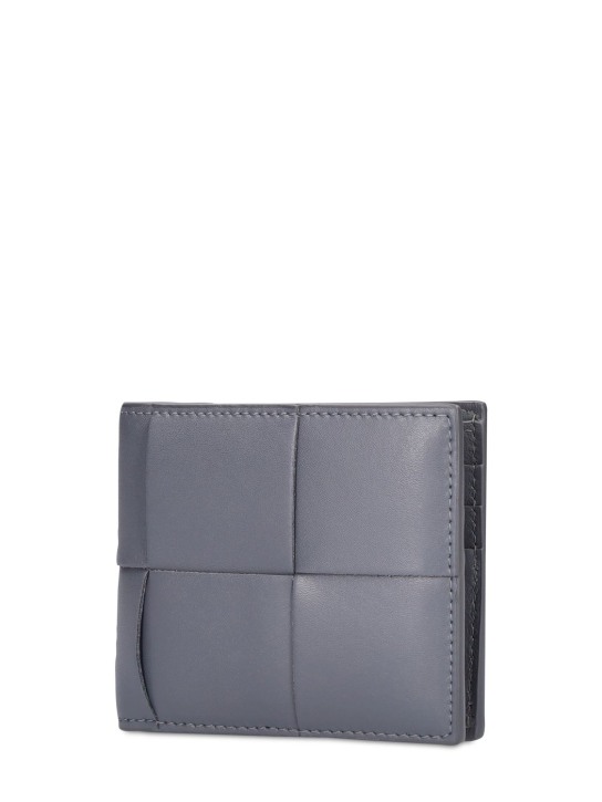 Bottega Veneta: Cassette leather bi-fold wallet - Thunder - men_1 | Luisa Via Roma