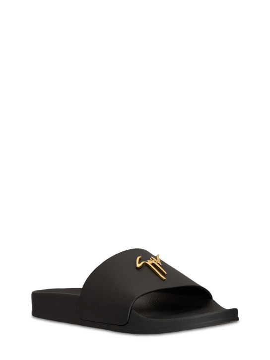 Giuseppe Zanotti: Signature leather slide sandals - men_1 | Luisa Via Roma