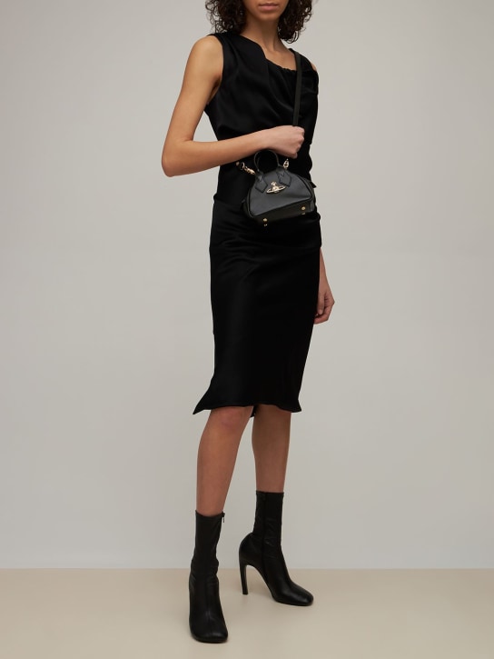 Vivienne Westwood: Mini Yasmine saffiano leather bag - Siyah - women_1 | Luisa Via Roma