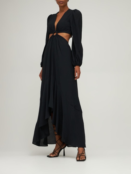 SIMKHAI: Jaelynn cut out long dress - Black - women_1 | Luisa Via Roma
