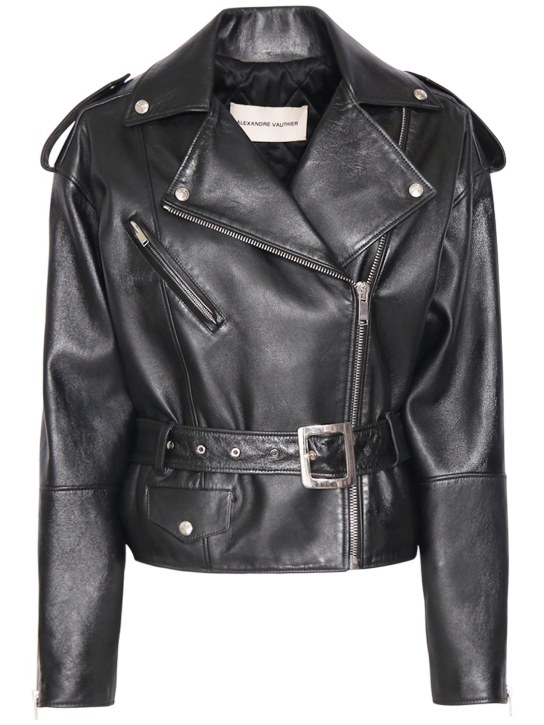 Alexandre Vauthier: Perfecto leather biker jacket - Black - women_0 | Luisa Via Roma