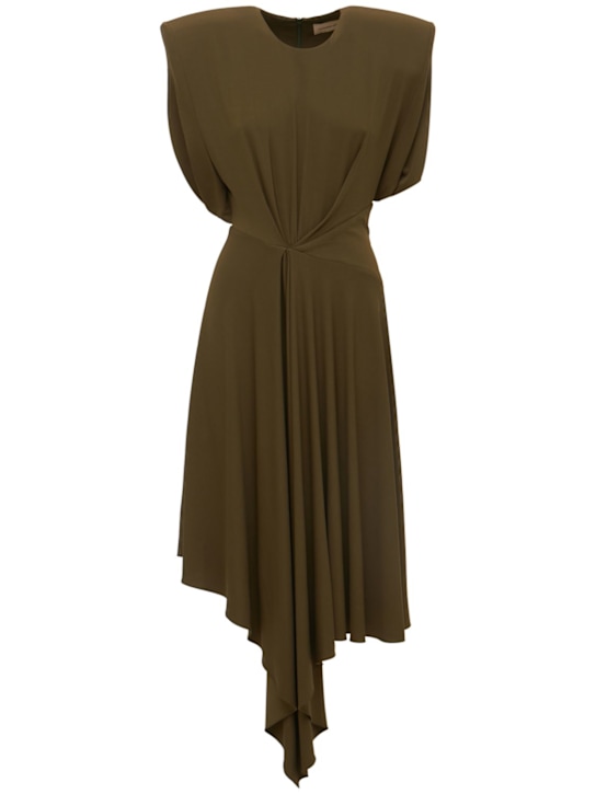 Asymmetrical draped stretch jersey dress - Thumbnail 1
