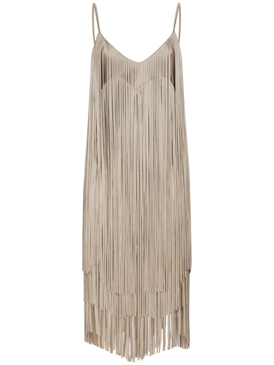 Alexandre Vauthier: Stretch jersey flapper dress - Sand - women_0 | Luisa Via Roma