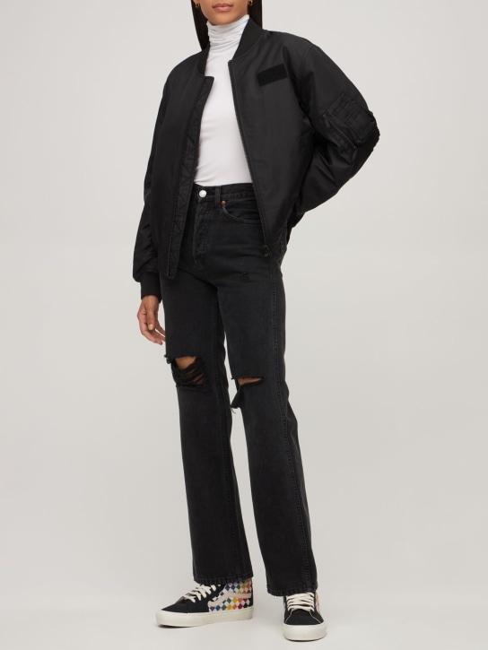 RE/DONE: Jeans loose fit 90s con hoyos - Negro - women_1 | Luisa Via Roma