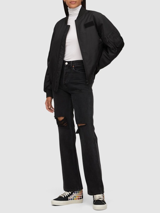 RE/DONE: 90S High-rise loose denim jeans w/ rips - Black - women_1 | Luisa Via Roma
