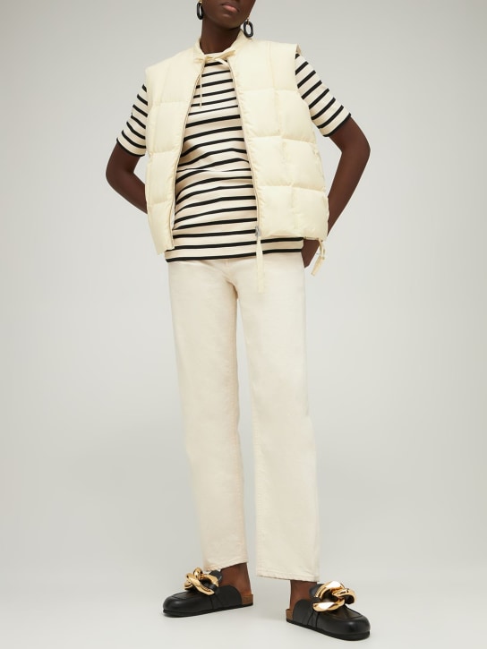 Jil Sander: Logo striped cotton jersey t-shirt - Renkli - women_1 | Luisa Via Roma