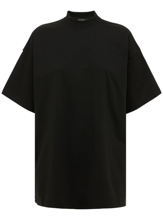 Balenciaga: Camiseta oversize de algodón - Negro - women_0 | Luisa Via Roma