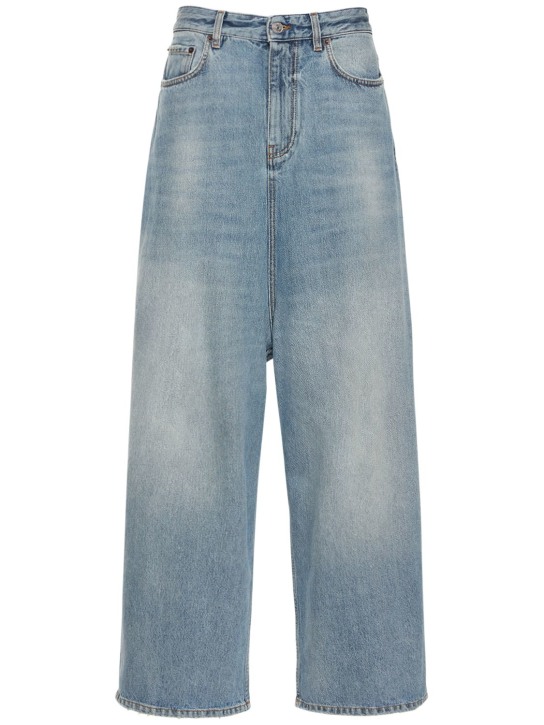 Balenciaga: Low-crotch vintage denim jeans - Light Blue - women_0 | Luisa Via Roma