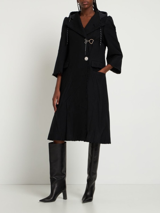 Balenciaga: Technical stretch gabardine coat - Black - women_1 | Luisa Via Roma