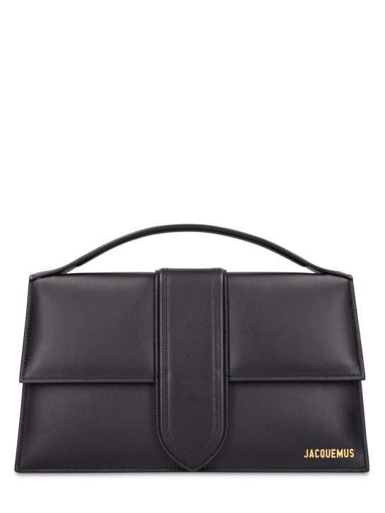 Jacquemus: Le Bambinou soft leather top handle bag - Black - women_0 | Luisa Via Roma