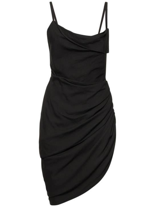Jacquemus: La Robe Saudade vi blend mini dress - Black - women_0 | Luisa Via Roma