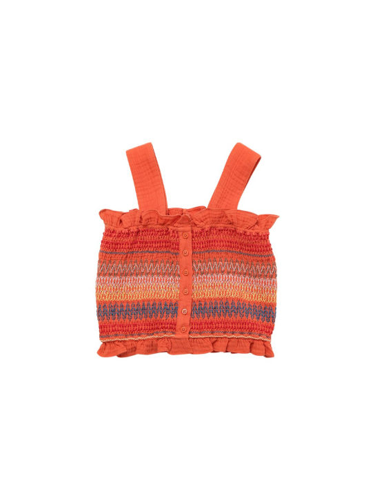 Stella McCartney Kids: TOP AUS BIO-BAUMWOLLE - Orange - kids-girls_0 | Luisa Via Roma