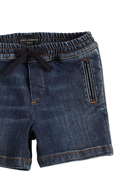Dolce&Gabbana: ストレッチコットンデニムショートパンツ - デニム - kids-boys_1 | Luisa Via Roma