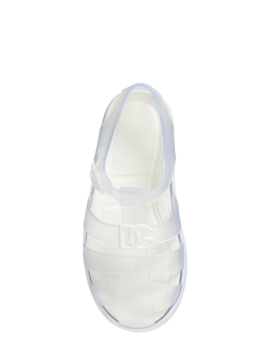 Dolce&Gabbana: Logo jelly sandals - White - kids-boys_1 | Luisa Via Roma