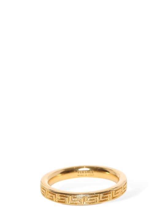 Versace: Greek motif small fedina ring - Altın Rengi - men_1 | Luisa Via Roma