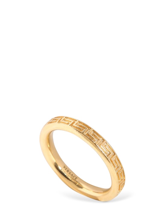 Versace: Greek motif small fedina ring - Gold - men_0 | Luisa Via Roma