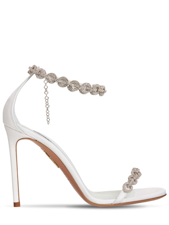 Aquazzura: 105mm Love Link grosgrain sandals - White - women_0 | Luisa Via Roma