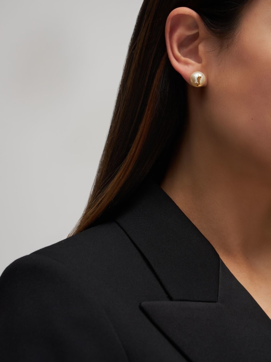 Saint Laurent: YSL imitation pearl stud earrings - women_1 | Luisa Via Roma