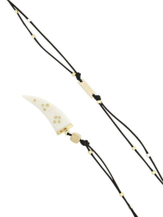 Isabel Marant: Shiny aimable scarf necklace - Ecru/Gold - women_1 | Luisa Via Roma