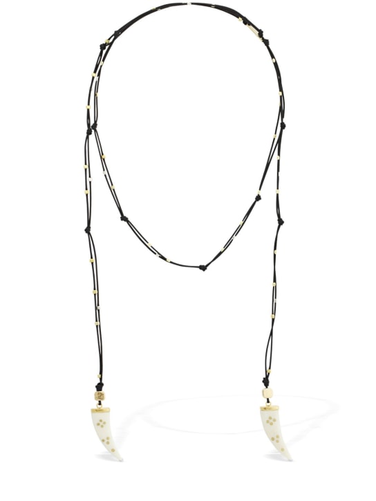 Isabel Marant: Shiny aimable scarf necklace - Bej/Altın - women_0 | Luisa Via Roma