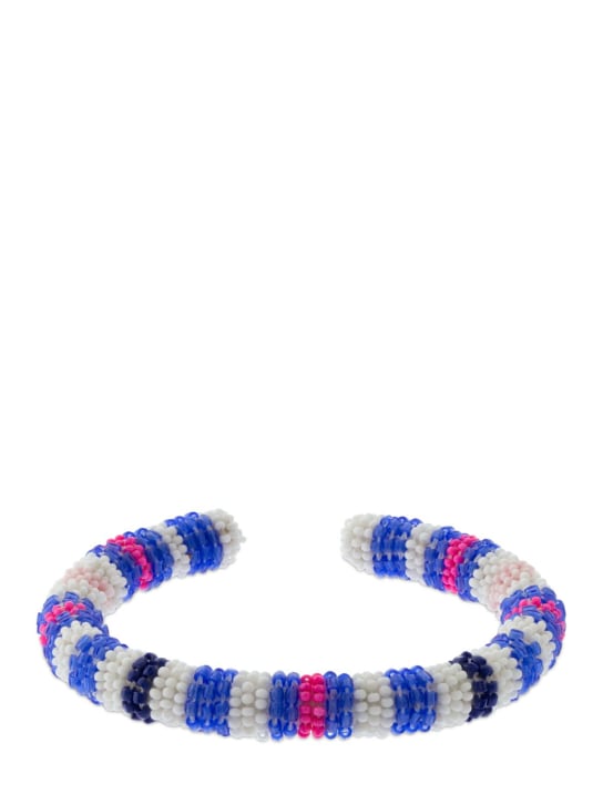 Isabel Marant: Sora stripes beaded bracelet - Multi/Blue - women_0 | Luisa Via Roma