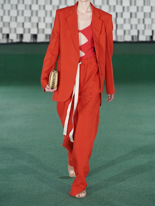 Stella McCartney: Cutout viscose blend knit bodysuit - Coral - women_1 | Luisa Via Roma