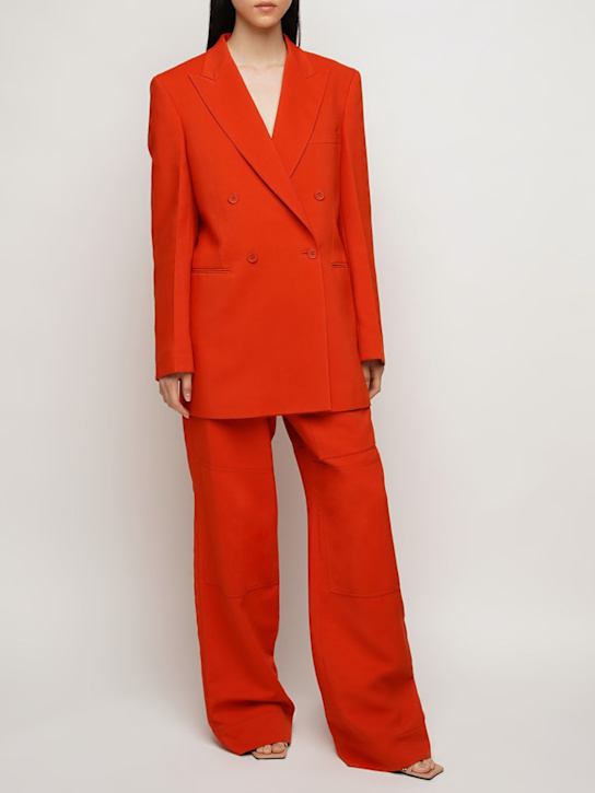Stella McCartney: Fluid viscose blend oversized blazer - Chilli Red - women_1 | Luisa Via Roma