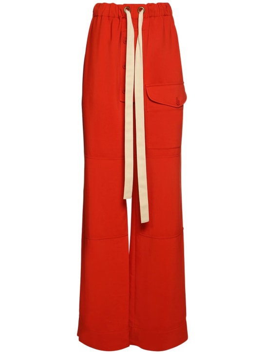 Stella McCartney: Fluid viscose blend high waist pants - Chilli Red - women_0 | Luisa Via Roma