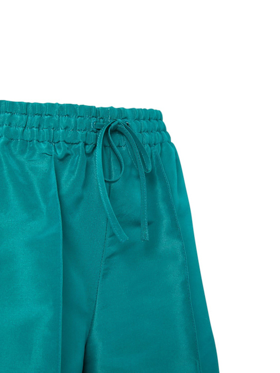 Valentino: Elastische Minishorts aus Seidenfaille - Wasser Grün - women_1 | Luisa Via Roma
