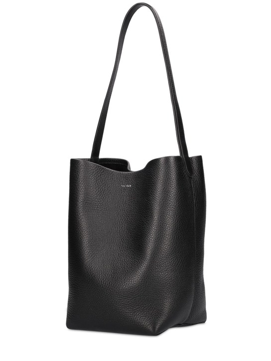 The Row: Medium Lux Park leather tote bag - Black - women_1 | Luisa Via Roma